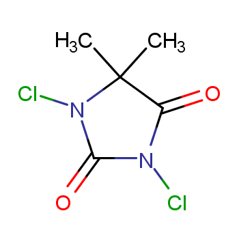 1,3-二氯-5,5-二甲基海因化学结构式