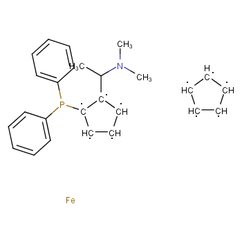 (R)-NN-二甲基-1-((S)-2-二苯基磷)二茂铁)乙胺化学结构式