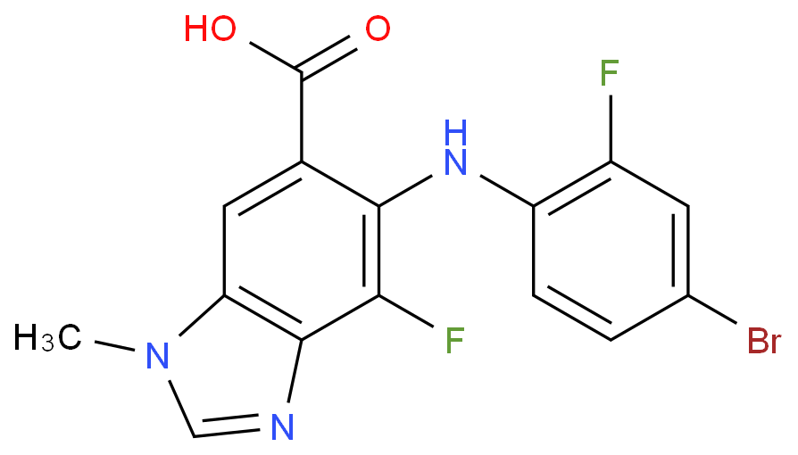 5-((4-溴-2-氟苯基)氨基)-4-氟-1-甲基-1H-苯并[D]咪唑-6-羧酸 产品图片