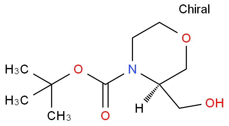 (3R)-3-(羟甲基)吗啉-4-羧酸叔丁酯化学结构式