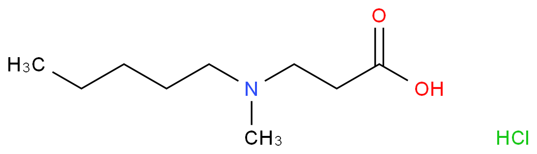 3-(N-甲基正戊胺基)丙酸盐酸盐化学结构式
