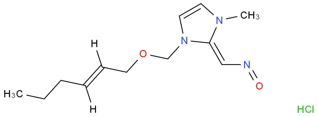 1H-Imidazolium,1-[(2-hexenyloxy)methyl]-2-[(hydroxyimino)methyl]-3-methyl-, chloride, (?,E)-(9CI) structure