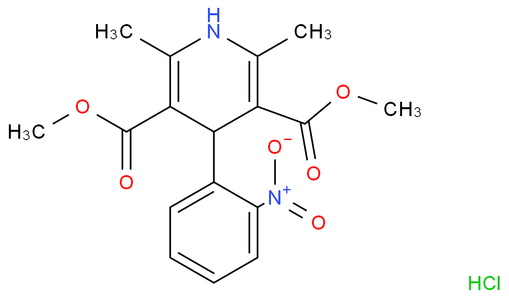 3,5-Pyridinedicarboxylicacid, 1,4-dihydro-2,6-dimethyl-4-(2-nitrophenyl)-, 3,5-dimethyl ester,hydrochloride (1:1)  