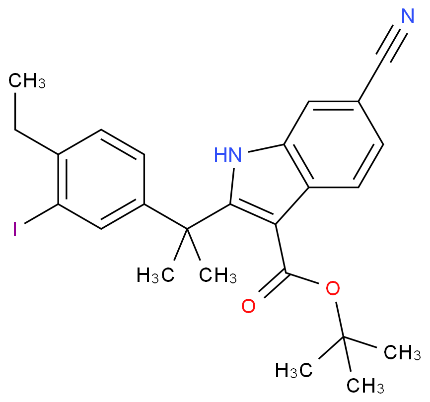 6-Cyano-2-[1-(4-ethyl-3-iodophenyl)-1-methylethyl]-1H-indole-3-carboxylic acid 1,1-dimethylethyl ester