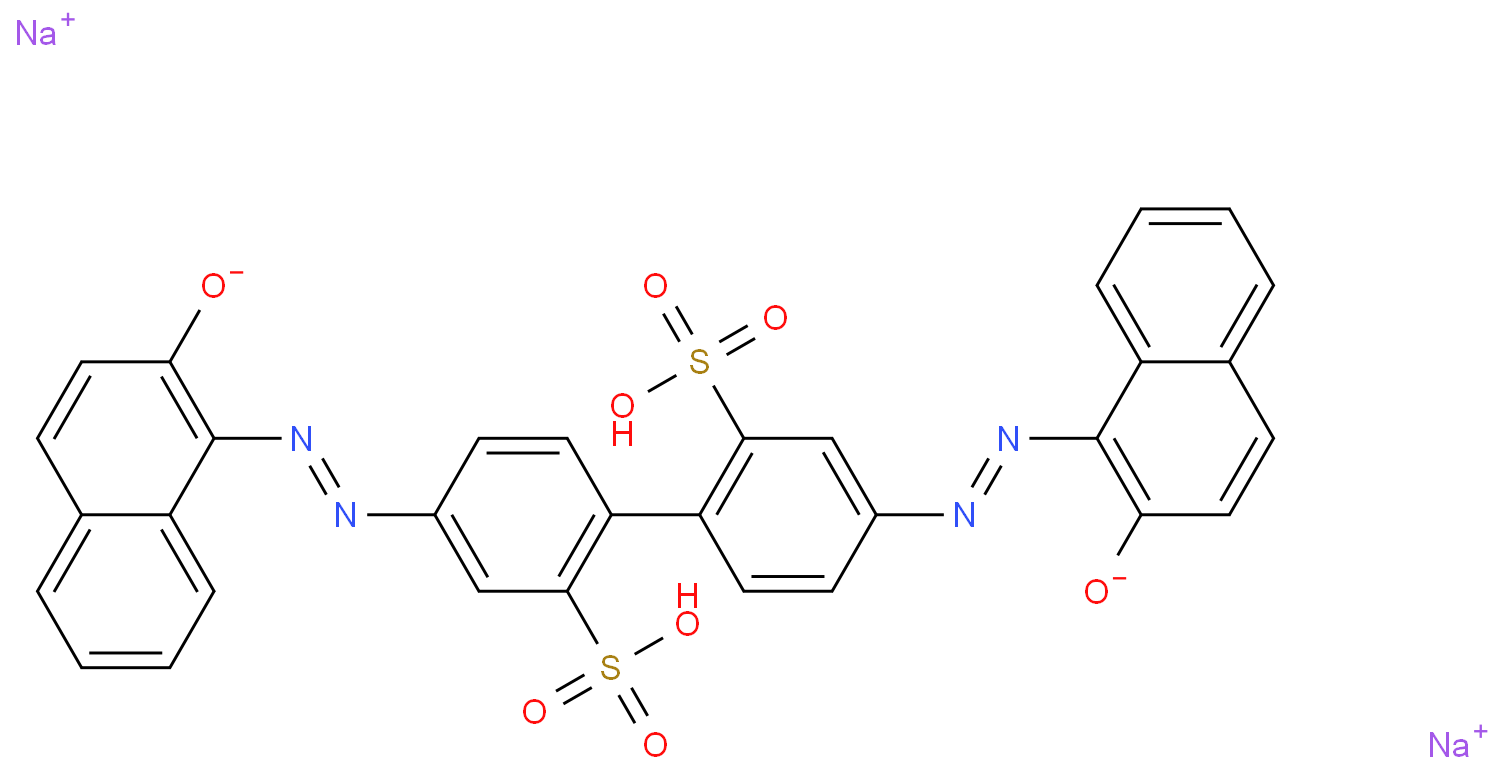 [1,1'-Biphenyl]-2,2'-disulfonicacid, 4,4'-bis[2-(2-hydroxy-1-naphthalenyl)diazenyl]-, sodium salt (1:2)  