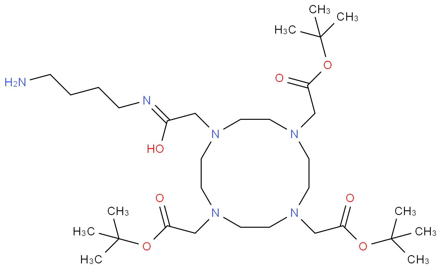 2,2',2''-(10-(2-((4-氨基丁基)氨基)-2-氧代乙基)-1,4,7,10-四氮杂环十二烷-1,4,7-三基)三乙酸三叔丁酯/1402393-59-2