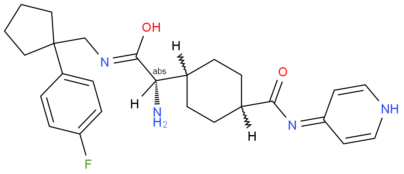 4-[(1S)-1-amino-2-[[1-(4-fluorophenyl)cyclopentyl]methylamino]-2-oxoethyl]-N-pyridin-4-yl-1-cyclohexanecarboxamide
