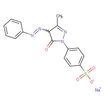 Benzenesulfonic acid,4-[4,5-dihydro-3-methyl-5-oxo-4-(2-phenyldiazenyl)-1H-pyrazol-1-yl]-, sodiumsalt (1:1)  