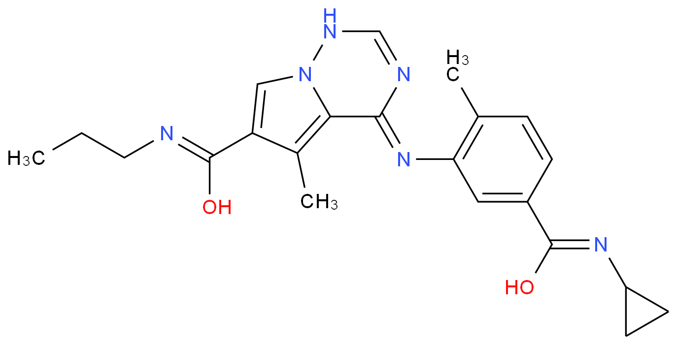 4-[5-(cyclopropylcarbamoyl)-2-methylanilino]-5-methyl-N-propylpyrrolo[2,1-f][1,2,4]triazine-6-carboxamide