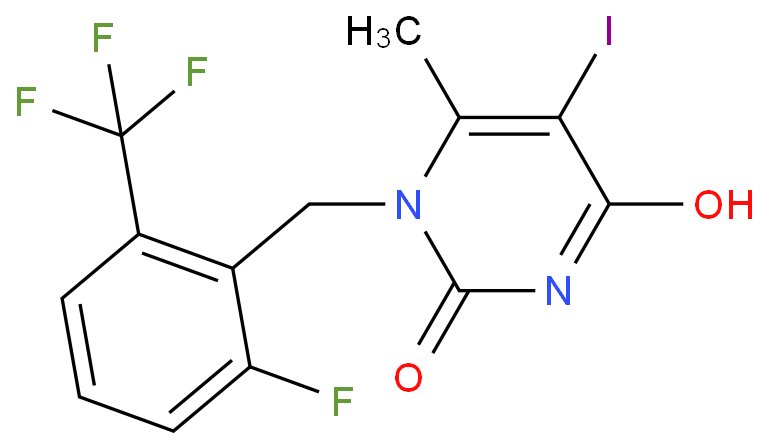 1-[2-氟-6-(三氟甲基)苄基]-5-碘-6-甲基嘧啶-2,4(1H,3H)-二酮/1150560-54-5