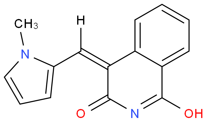 4-((1-甲基-1H-吡咯-2-基)亚甲基)异喹啉-1,3(2H,4H)-二酮 CAS号:1104546-89-5科研及生产专用 高校及研究所支持货到付款