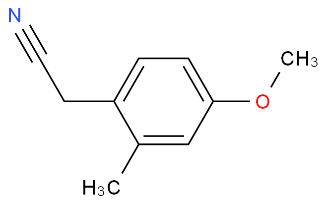 4-甲氧基-2-甲基苯乙腈化学结构式