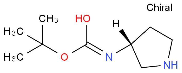 (R)-3-叔丁氧羰基氨基吡咯烷化学结构式