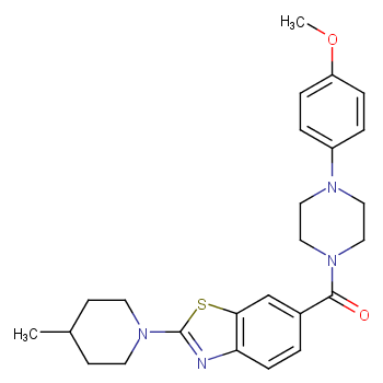 (4-(4-甲氧基苯基)哌嗪-1-基)(2-(4-甲基哌啶-1-基)苯并[D]噻唑-6-基)甲酮 CAS号:906258-69-3科研及生产专用 高校及研究所支持货到付款