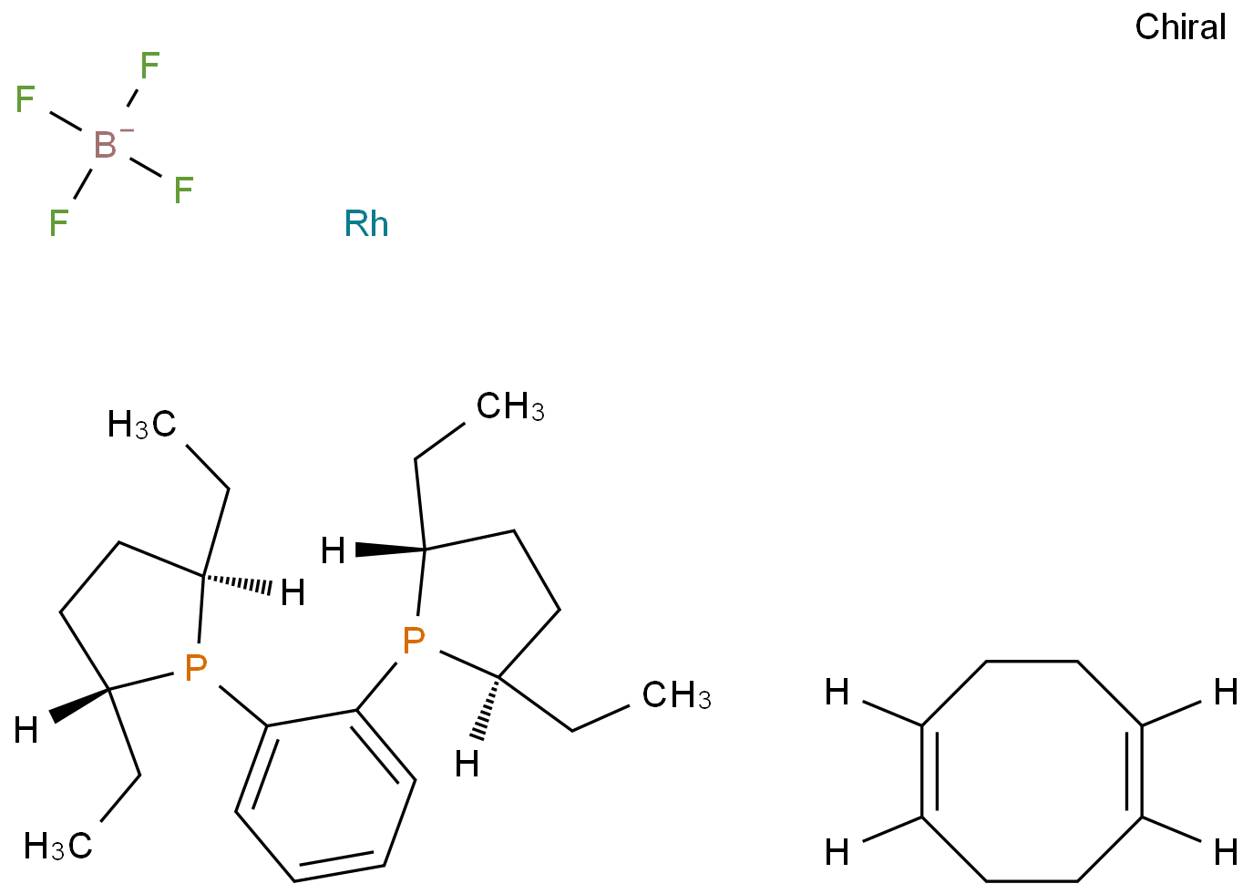 1,2-双[(2R,5R)-2,5-二乙基膦烷基]苯(1,5-环辛二烯)四氟硼酸铑(I)