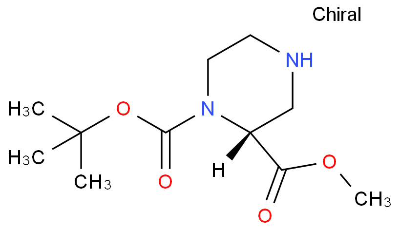 252990-05-9 (R)-1-Boc-2-哌嗪甲酸甲酯 结构式图片