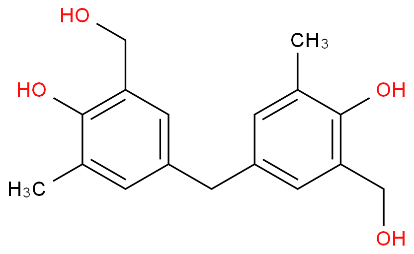 4,4'-methanediylbis[2-(hydroxymethyl)-6-methylphenol] structure