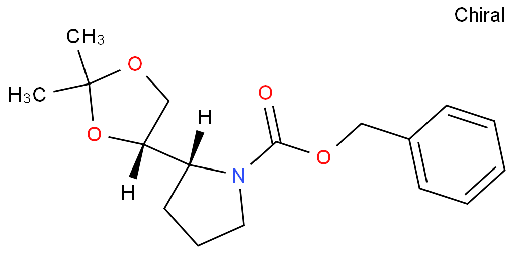 (2R)-2-[(4S)-2,2-dimethyl-1,3-dioxolan-4-yl]-1-pyrrolidinecarboxylic acid (phenylmethyl) ester