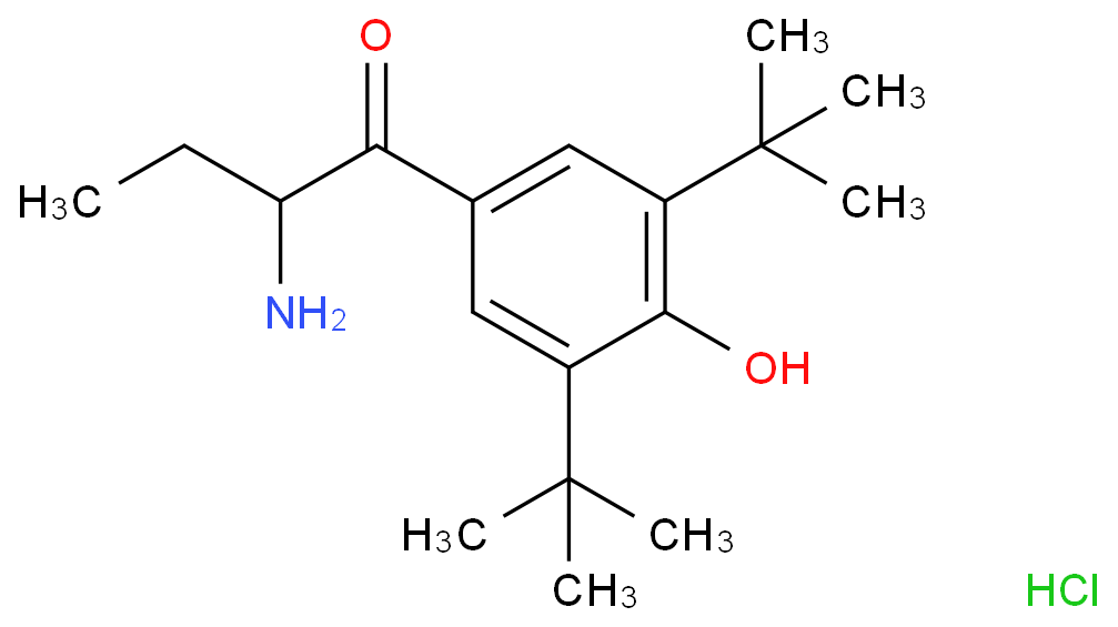 1-Butanone, 2-amino-1-[3,5-bis(1,1-dimethylethyl)-4-hydroxyphenyl]-,hydrochloride