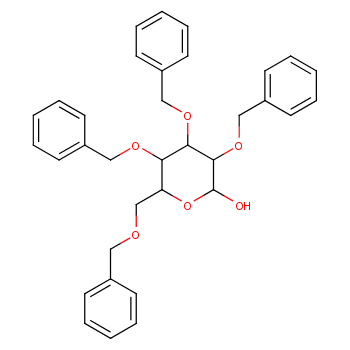 2,3,4,6-O-四苄基-D-葡萄糖化学结构式