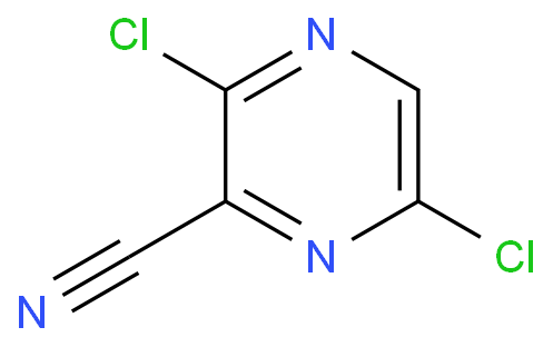 3,6-二氯吡嗪-2-甲腈化学结构式