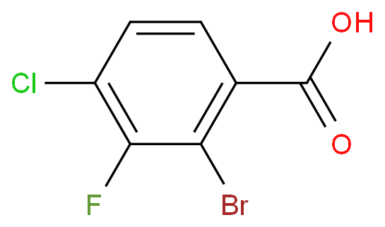 2-溴-4-氯-3-氟苯甲酸化学结构式