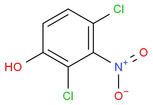 2,4-二氯-3-硝基酚化学结构式