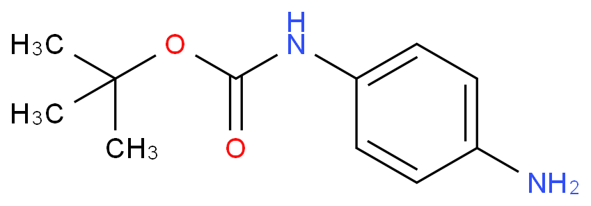 (4-氨基苯基)氨基甲酸叔丁酯; N-Boc-对苯二胺化学结构式