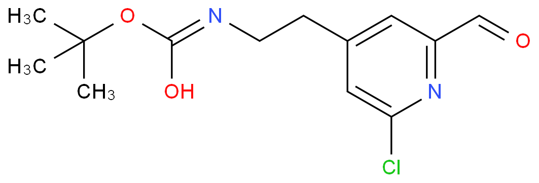 Tert-butyl 2-(2-chloro-6-formylpyridin-4-YL)ethylcarbamate structure