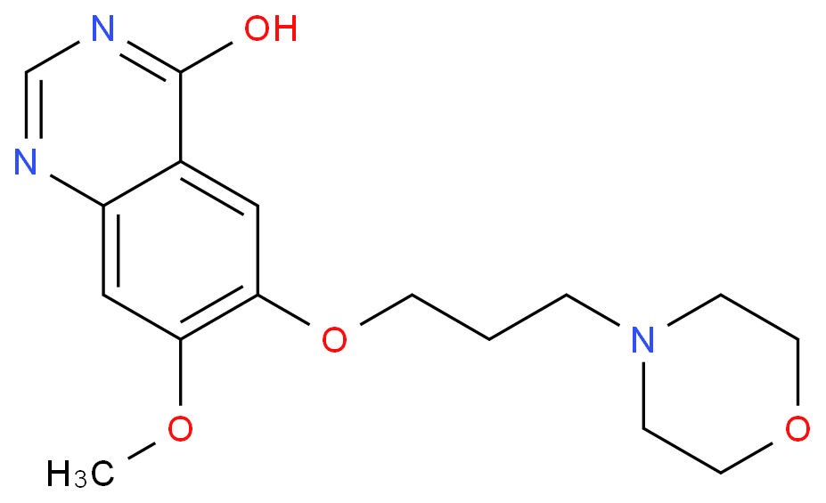 7-甲氧基-6-(3-吗啉-4-基丙氧基)喹唑啉-4(3H)-酮化学结构式