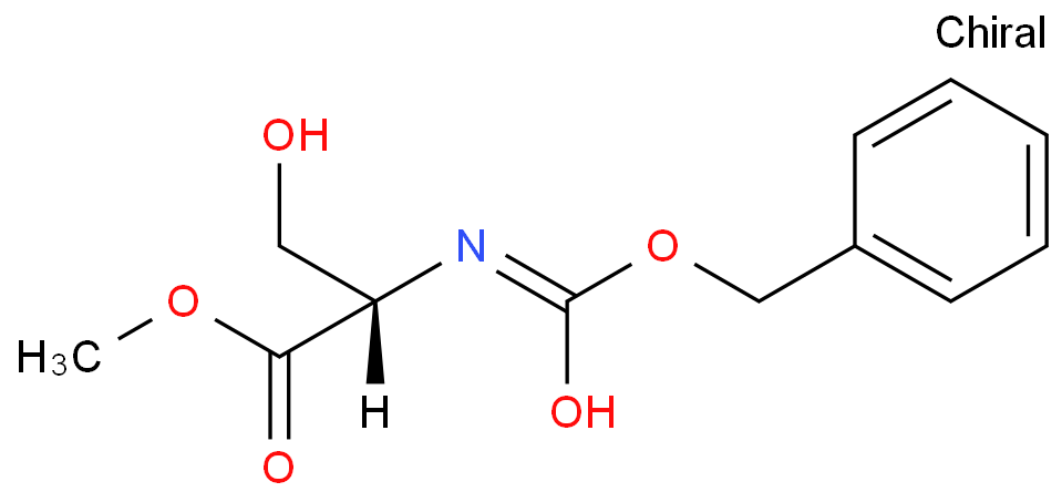 N-苄氧羰酰基-L-丝氨酸甲酯化学结构式