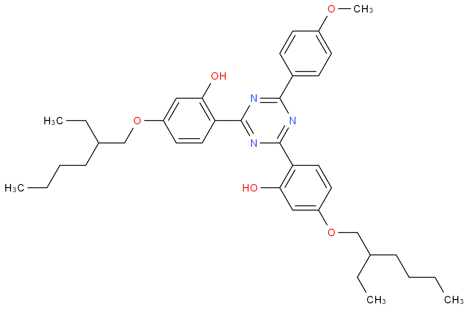 双-乙基己氧苯酚甲氧苯基三嗪化学结构式