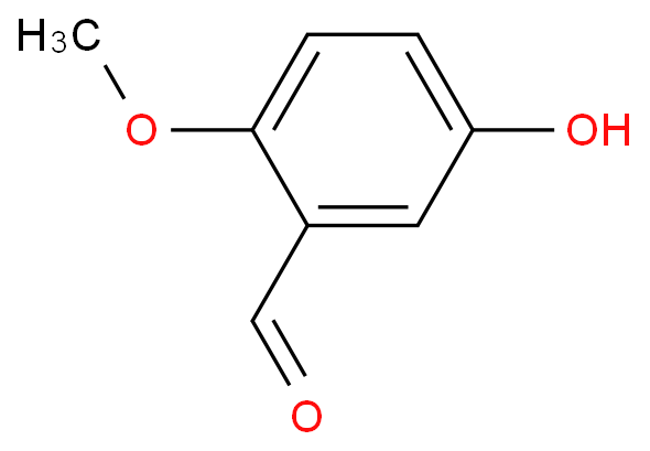 5-羟基-2-甲氧基苯甲醛化学结构式