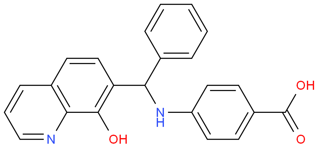 Benzoic acid, 4-[[(8-hydroxy-7-quinolinyl)phenylmethyl]amino]-