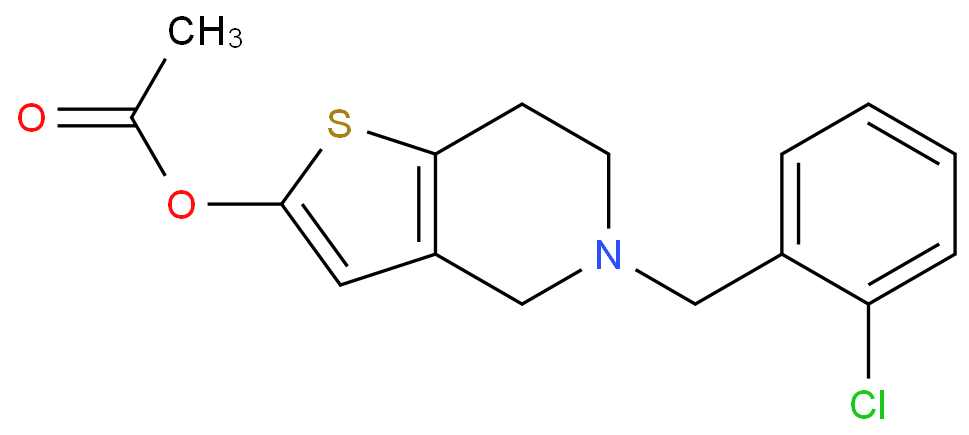 acetic acid [5-[(2-chlorophenyl)methyl]-6,7-dihydro-4H-thieno[3,2-c]pyridin-2-yl] ester