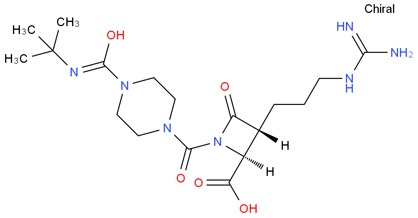 3(R)-(3-Guanidinopropyl)-1-[4-[N-(tert-butyl)carbamoyl]piperazin-1-ylcarbonyl]-4-oxoazetidine-2(S)-carboxylic acid