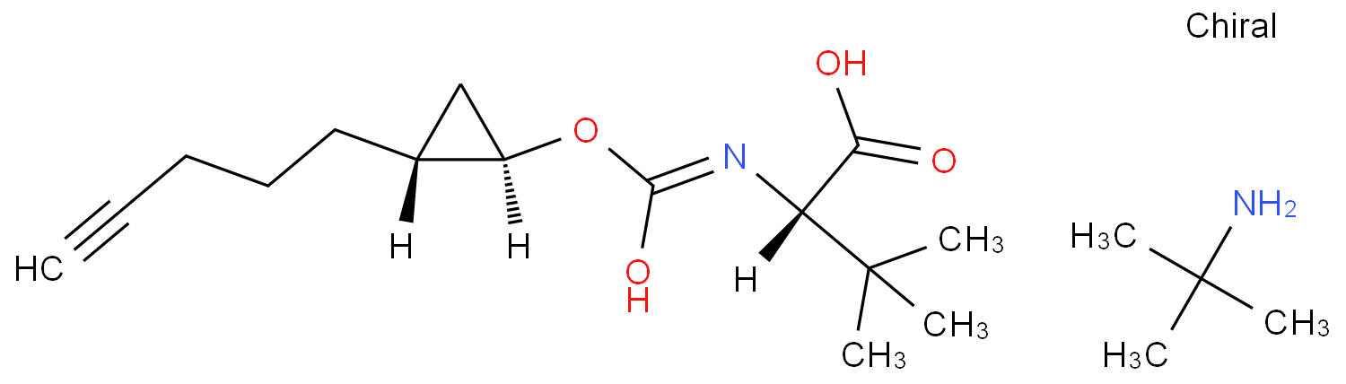 (S)-3,3-二甲基-2-((((1R,2R)-2-(戊-4-炔-1-基)环丙氧基)羰基)氨基)丁酸叔丁胺盐 CAS号:1425038-21-6科研及生产专用 高校及研究所支持货到付款