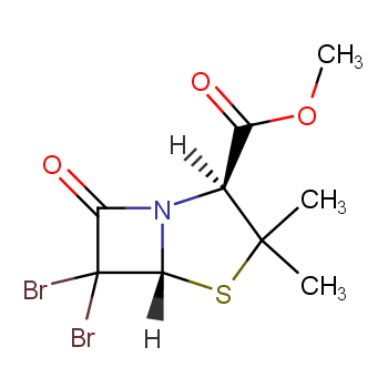 methyl (2S-cis)-6,6-dibromo-3,3-dimethyl-7-oxo-4-thia-1-azabicyclo[3.2.0]heptane-2-carboxylate