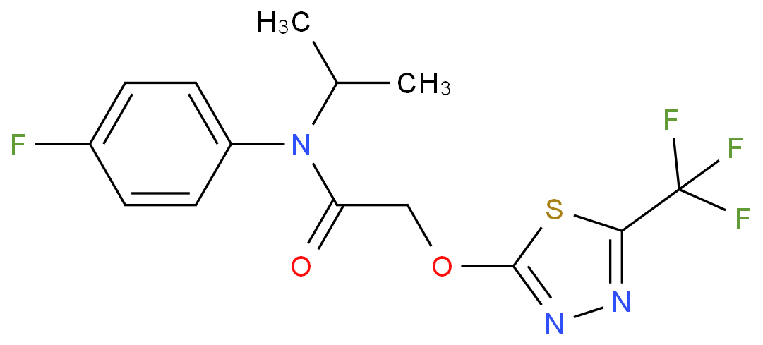 N-(4-fluorophenyl)-N-propan-2-yl-2-[[5-(trifluoromethyl)-1,3,4-thiadiazol-2-yl]oxy]acetamide