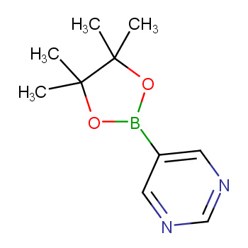 5-(4,4,5,5-四甲基-1,3,2-二氧杂硼烷-2-基)嘧啶化学结构式