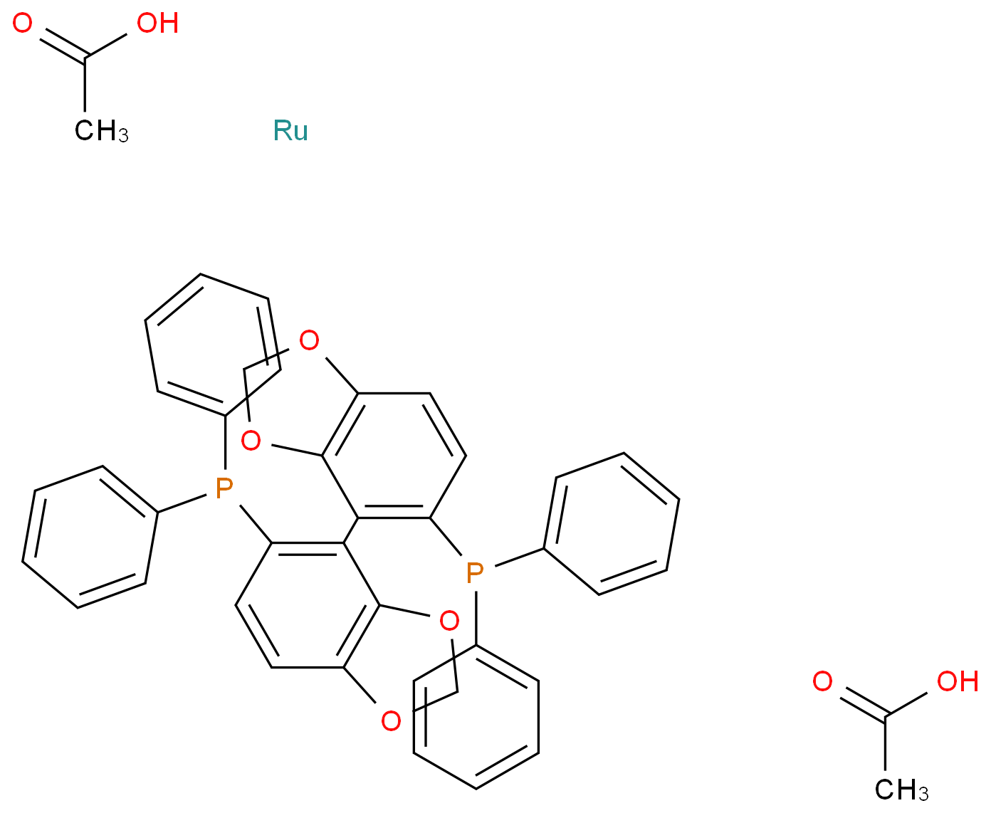 二乙酸根[(S)-(-)-5,5'-双(二苯基膦)-4,4'-联-1,3-苯并二噁茂]钌(II)