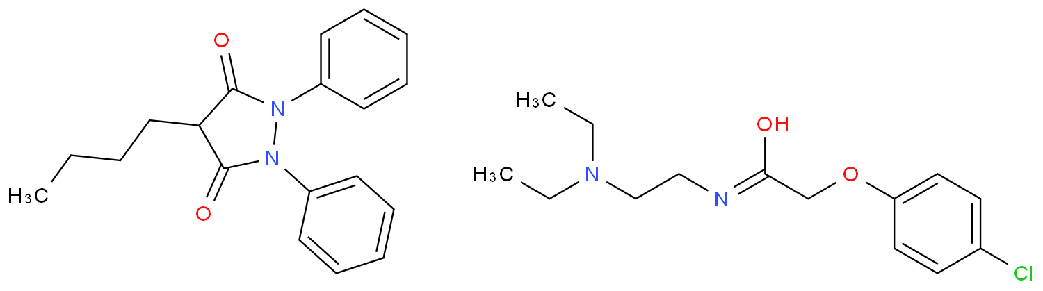 Clofexamide, phenylbutazone