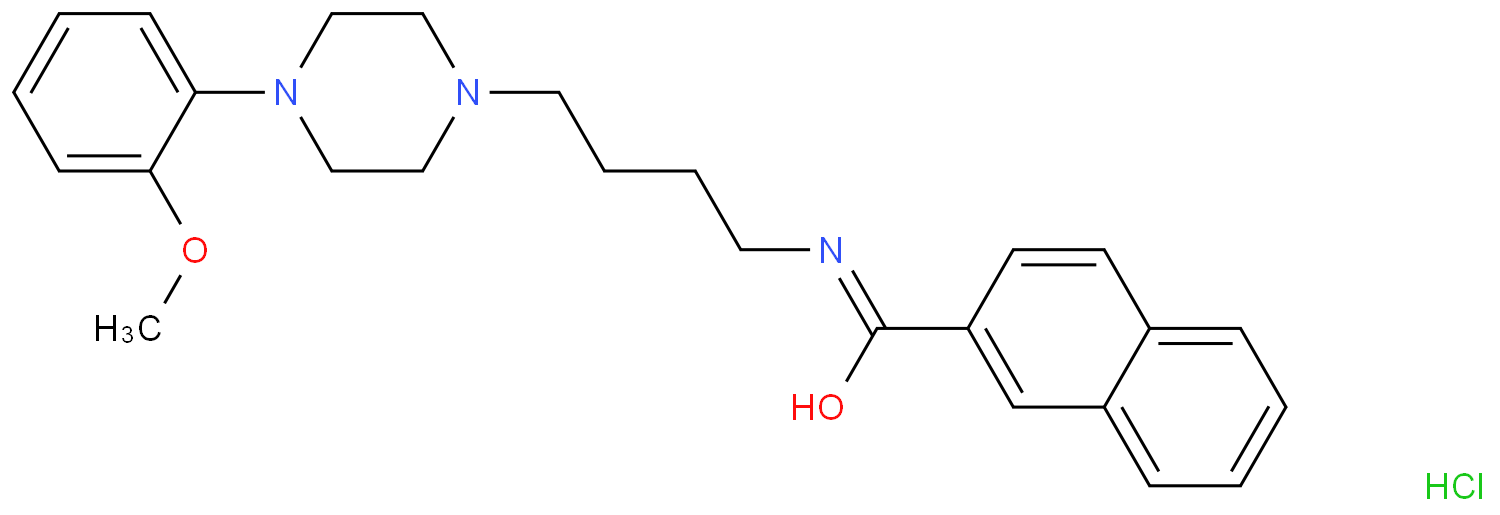 [Perfemiker]N-(4-(4-(2-甲氧基苯基)哌嗪-1-基)丁基)-2-萘甲酰胺盐酸盐,≥98%