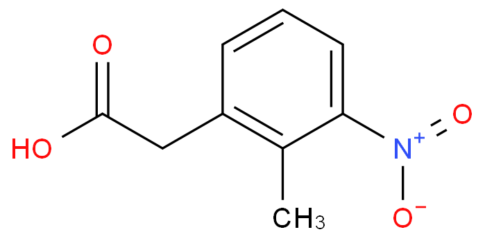 2-甲基-3-硝基苯乙酸化学结构式