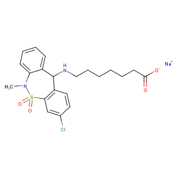 Tianeptine sodium salt structure
