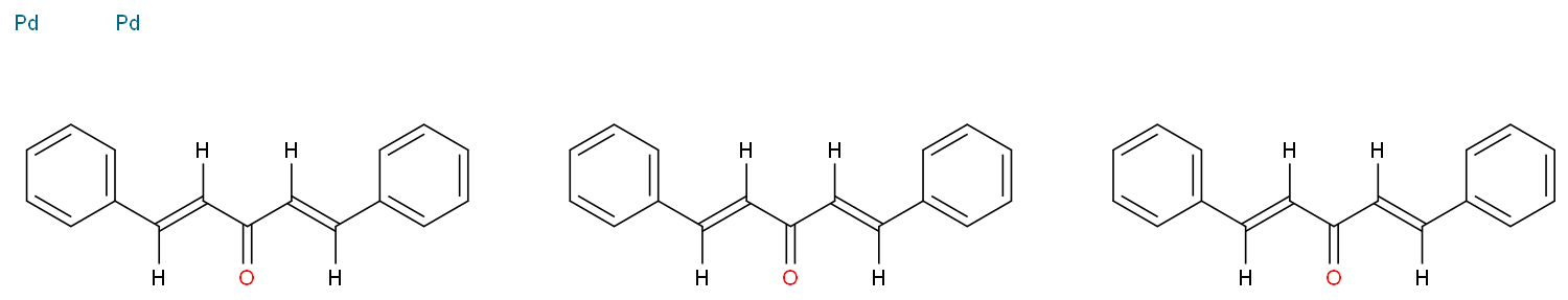 三(二亚苄基丙酮)二钯化学结构式