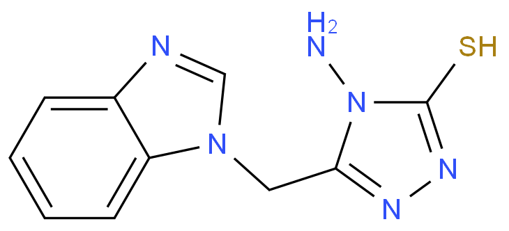 4-AMINO-5-(1H-BENZIMIDAZOL-1-YLMETHYL)-4H-1,2,4-TRIAZOLE-3-THIOL structural formula image