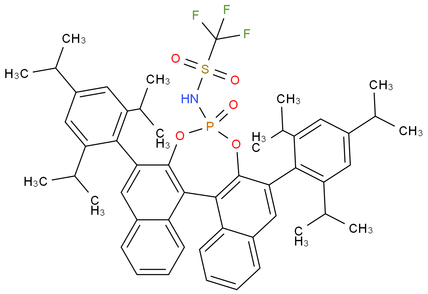 (11bS)-1,1,1-三氟-N-(4-氧化-2,6-双(2,4,6-三异丙基苯基)二萘并[2,1-d:1',2'-f][1,3,2]二氧磷杂环庚烯-4-基)甲磺酰胺/908338-43-2