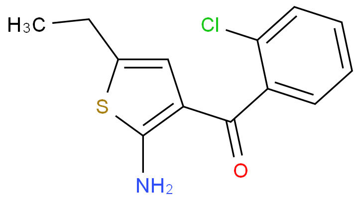 2-氨基-3-o-氯苯甲酰基-5-乙基噻吩化学结构式