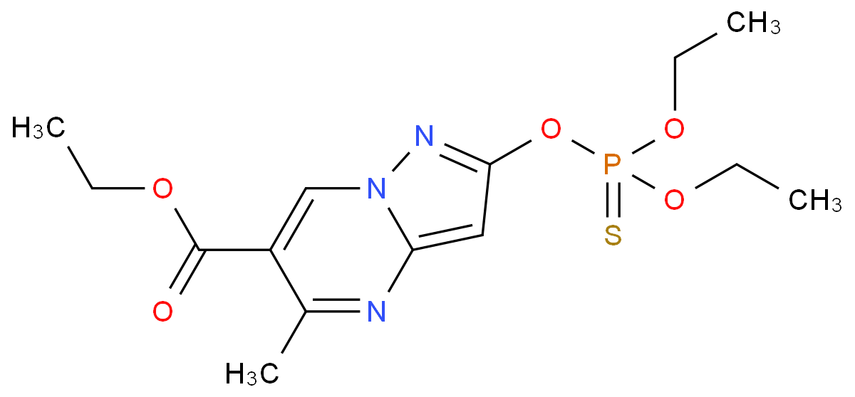 Pyrazolo[1,5-a]pyrimidine-6-carboxylicacid, 2-[(diethoxyphosphinothioyl)oxy]-5-methyl-, ethyl ester  